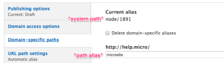 System paths and domain aliases