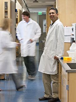 Shuvo Roy in lab