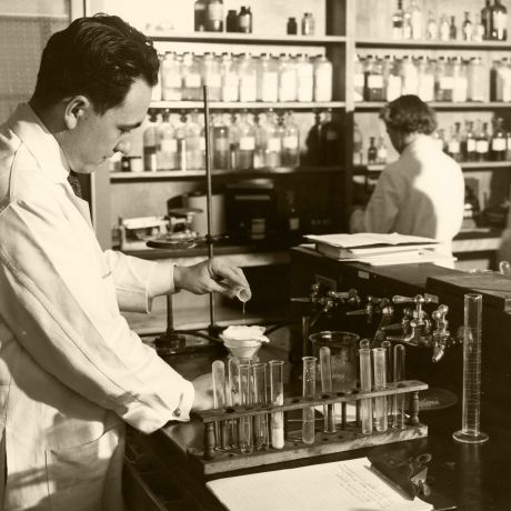 Childers in biopharmaceutics lab