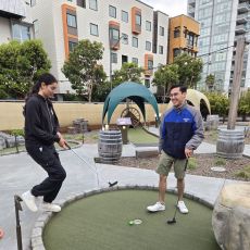 Wilder lab members play mini golf