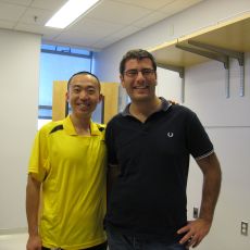 Antonio with a lab member