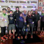 A picture of the DeGrado Lab at the Church Of 8 Wheels Roller Disco Venue