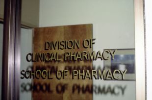window lettering: Division of Clinical Pharmacy School of Pharmacy