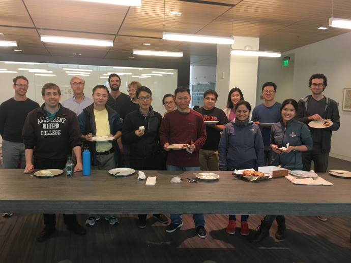 group with pie