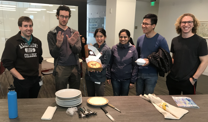 group with pie
