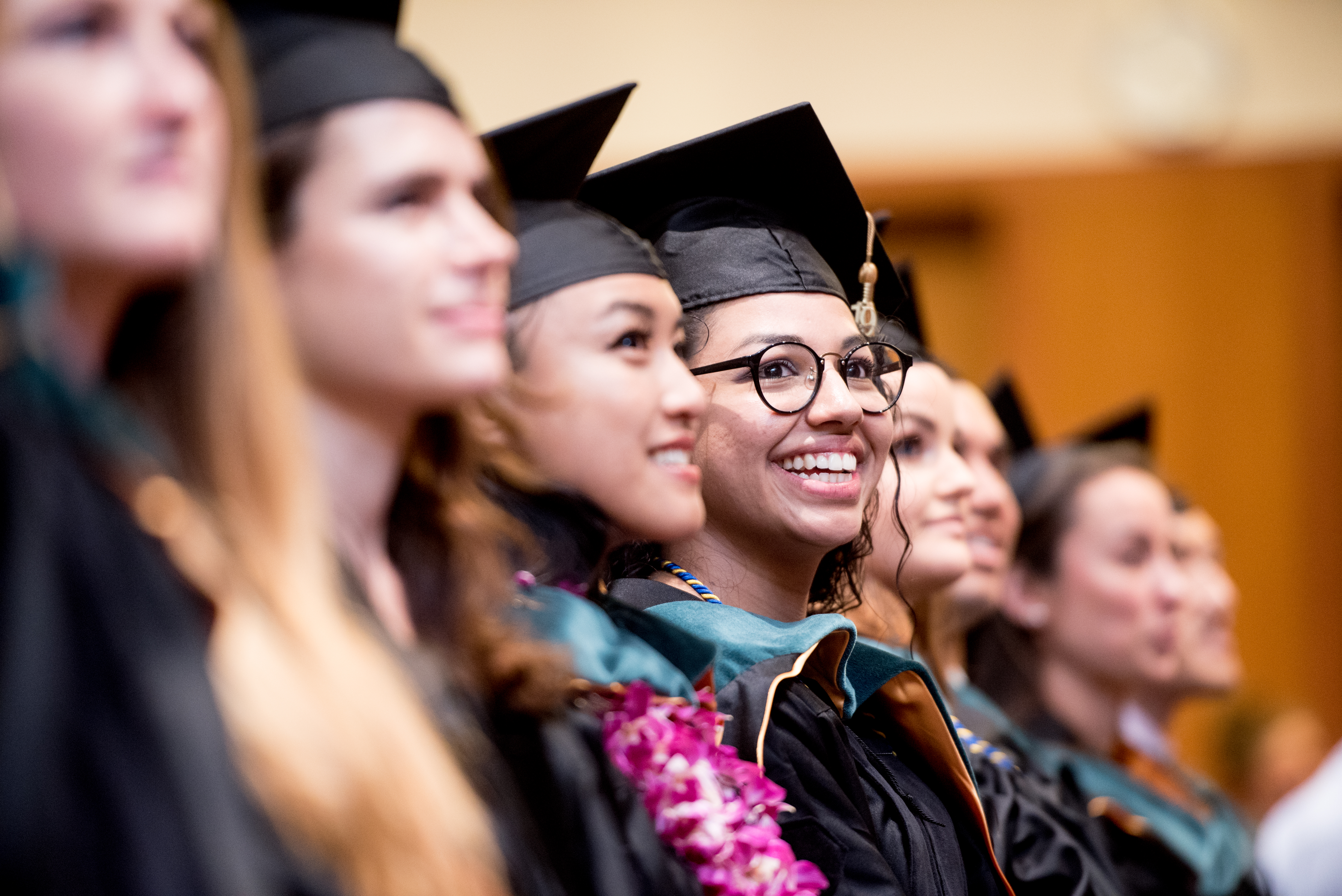 Graduates waiting to walk the stage