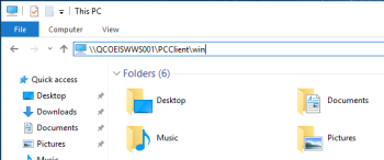 Windows PCClient Server Connection