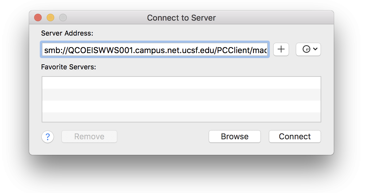Connecting to server