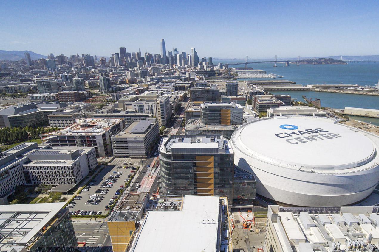 aerial of city at mission bay